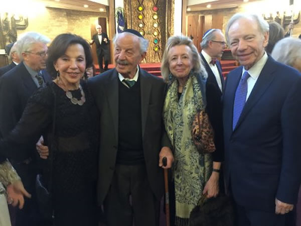 Amram with close friends Senator Joseph and Hadassah Lieberman