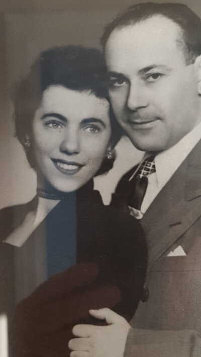 Orlene’s parents, Dr. Larry Allen and Eleonore Brahm, 1949